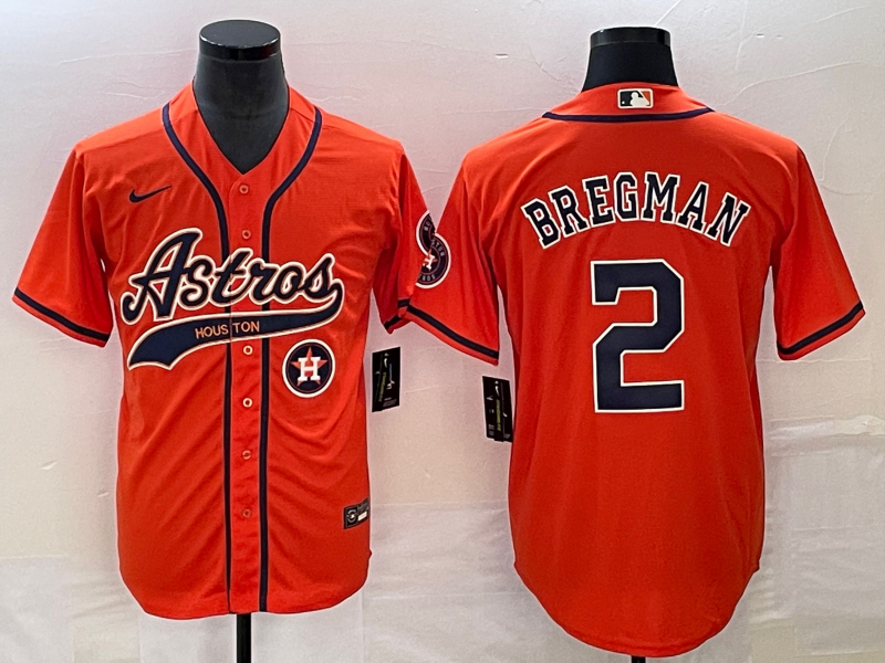 Men's Houston Astros #2 Alex Bregman Orange With Patch Cool Base Stitched Baseball Jersey Men's Houston Astros #2 Alex Bregman Orange With Patch Cool Base Stitched Baseball Jersey